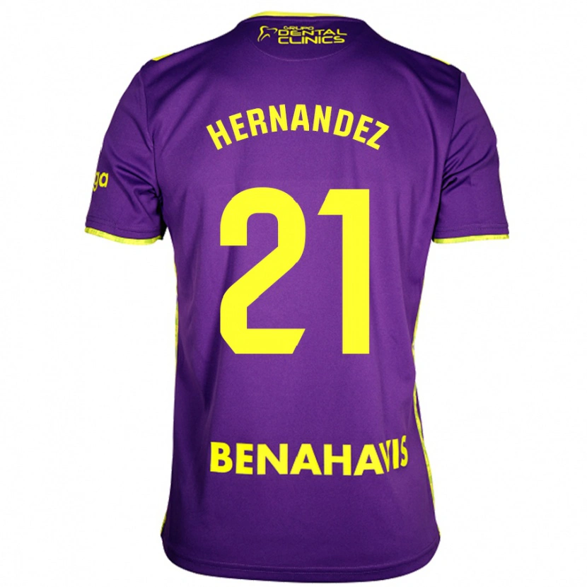 Danxen Kinder Juan Hernández #21 Lila Gelb Auswärtstrikot Trikot 2024/25 T-Shirt Schweiz