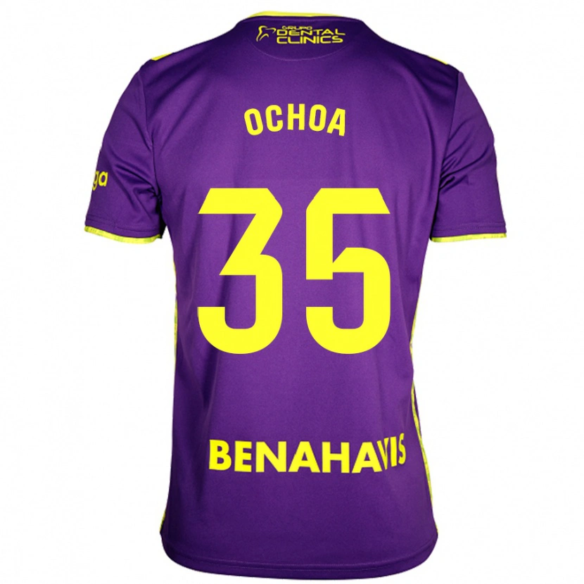 Danxen Kinder Aarón Ochoa #35 Lila Gelb Auswärtstrikot Trikot 2024/25 T-Shirt Schweiz