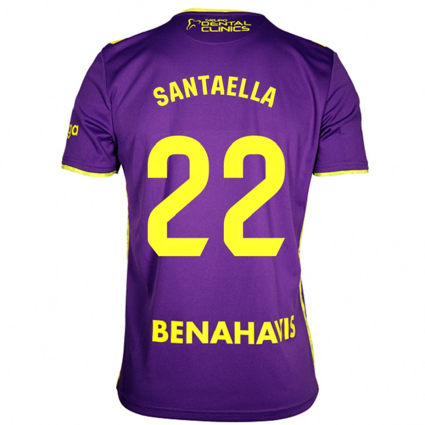 Danxen Kinder Miguel Ángel Santaella #22 Lila Gelb Auswärtstrikot Trikot 2024/25 T-Shirt Schweiz