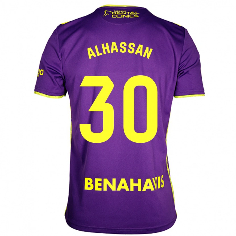 Danxen Kinder Mubarak Alhassan #30 Lila Gelb Auswärtstrikot Trikot 2024/25 T-Shirt Schweiz