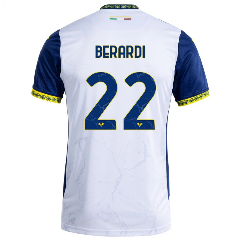 Danxen Kinder Alessandro Berardi #22 Weiß Blau Auswärtstrikot Trikot 2024/25 T-Shirt Schweiz