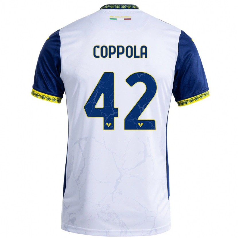 Danxen Kinder Diego Coppola #42 Weiß Blau Auswärtstrikot Trikot 2024/25 T-Shirt Schweiz