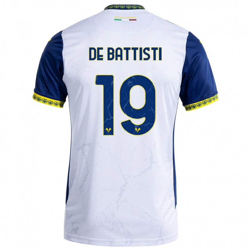 Danxen Kinder Davide De Battisti #19 Weiß Blau Auswärtstrikot Trikot 2024/25 T-Shirt Schweiz