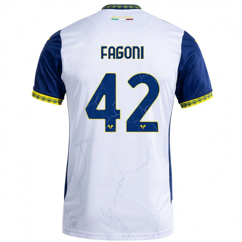 Danxen Kinder Marco Fagoni #42 Weiß Blau Auswärtstrikot Trikot 2024/25 T-Shirt Schweiz