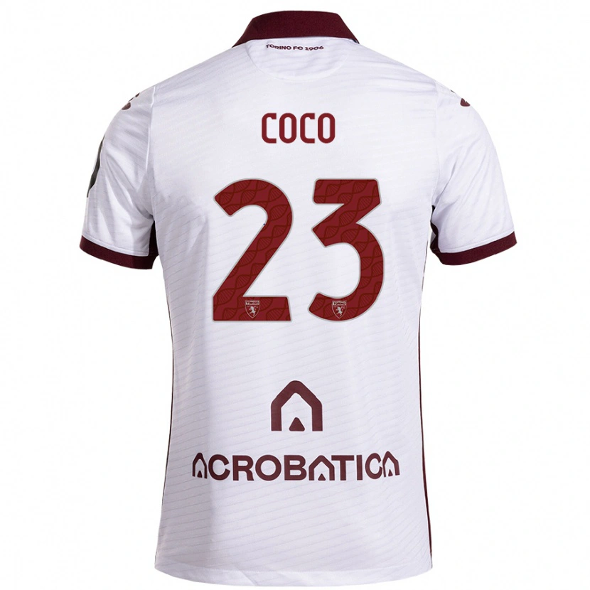 Danxen Kinder Saúl Coco #23 Weiß Kastanienbraun Auswärtstrikot Trikot 2024/25 T-Shirt Schweiz