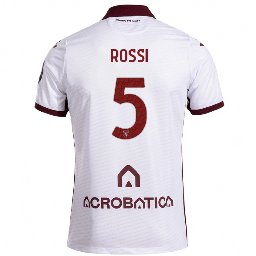 Danxen Kinder Simone Rossi #5 Weiß Kastanienbraun Auswärtstrikot Trikot 2024/25 T-Shirt Schweiz