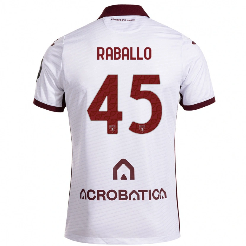 Danxen Kinder Alessio Raballo #45 Weiß Kastanienbraun Auswärtstrikot Trikot 2024/25 T-Shirt Schweiz