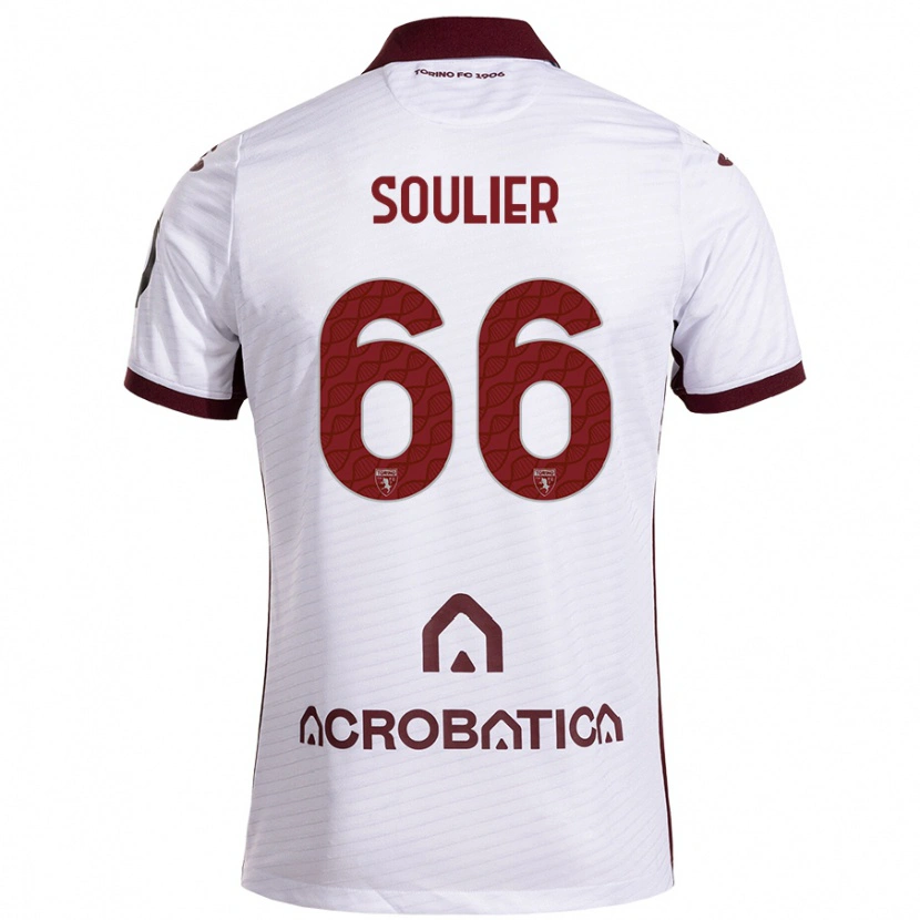 Danxen Kinder Evan Soulier #66 Weiß Kastanienbraun Auswärtstrikot Trikot 2024/25 T-Shirt Schweiz