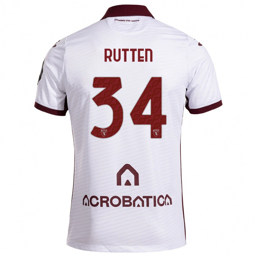 Danxen Kinder Jill Rutten #34 Weiß Kastanienbraun Auswärtstrikot Trikot 2024/25 T-Shirt Schweiz