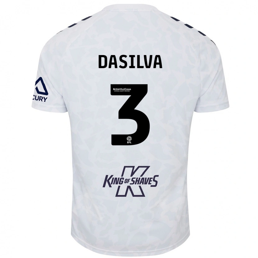 Danxen Kinder Jay Dasilva #3 Weiß Auswärtstrikot Trikot 2024/25 T-Shirt Schweiz