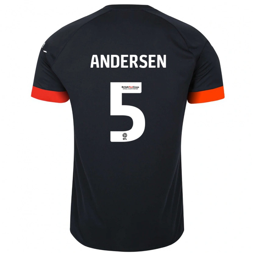 Danxen Kinder Mads Andersen #5 Schwarz Orange Auswärtstrikot Trikot 2024/25 T-Shirt Schweiz