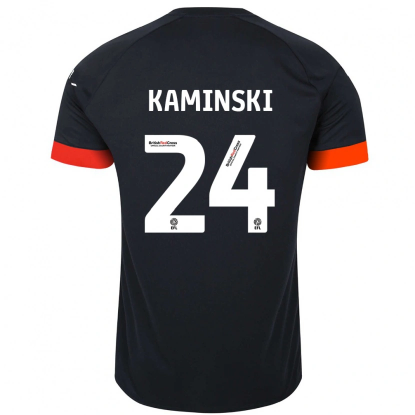 Danxen Kinder Thomas Kaminski #24 Schwarz Orange Auswärtstrikot Trikot 2024/25 T-Shirt Schweiz