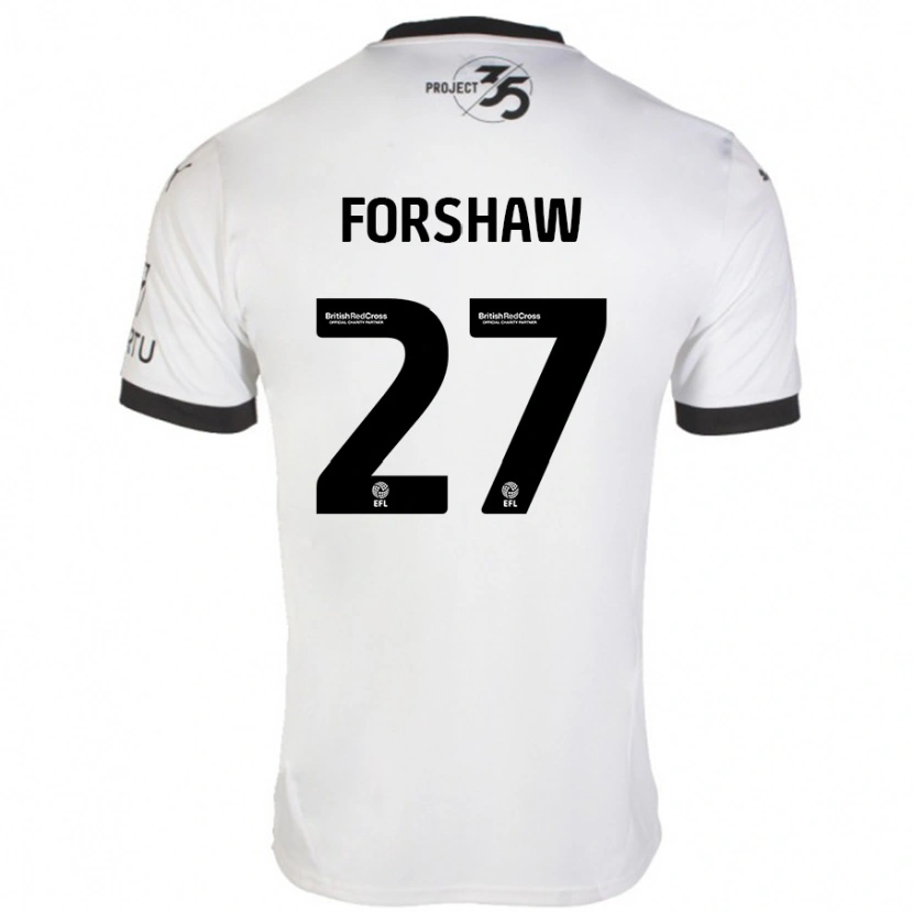 Danxen Kinder Adam Forshaw #27 Weiß Schwarz Auswärtstrikot Trikot 2024/25 T-Shirt Schweiz