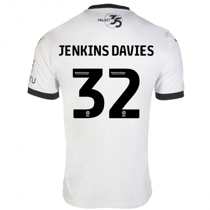 Danxen Kinder Will Jenkins-Davies #32 Weiß Schwarz Auswärtstrikot Trikot 2024/25 T-Shirt Schweiz