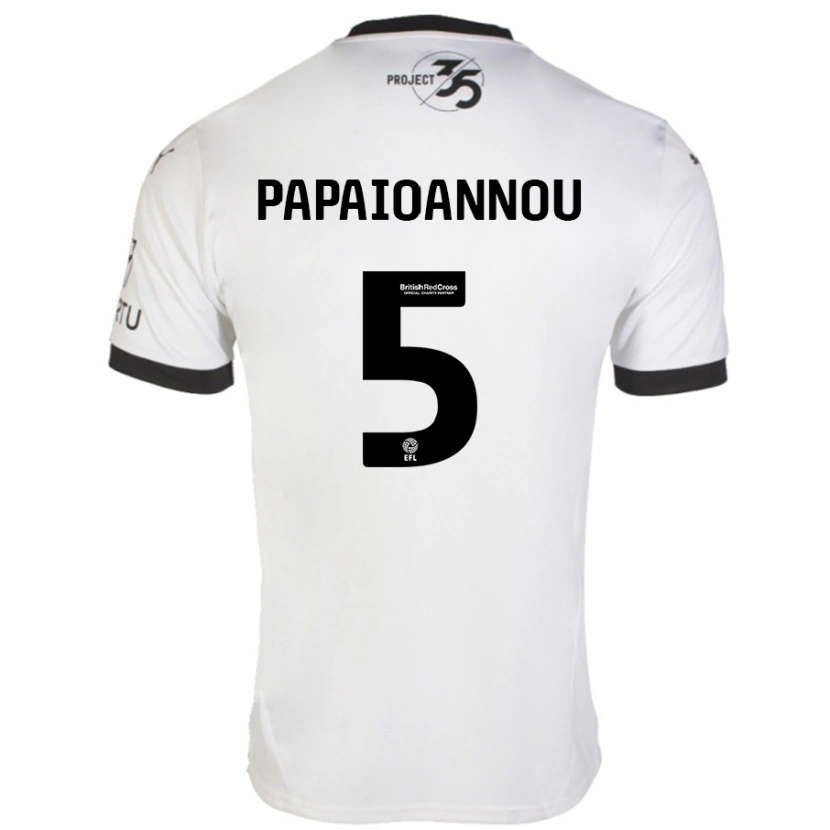 Danxen Kinder Panagiota Papaioannou #5 Weiß Schwarz Auswärtstrikot Trikot 2024/25 T-Shirt Schweiz