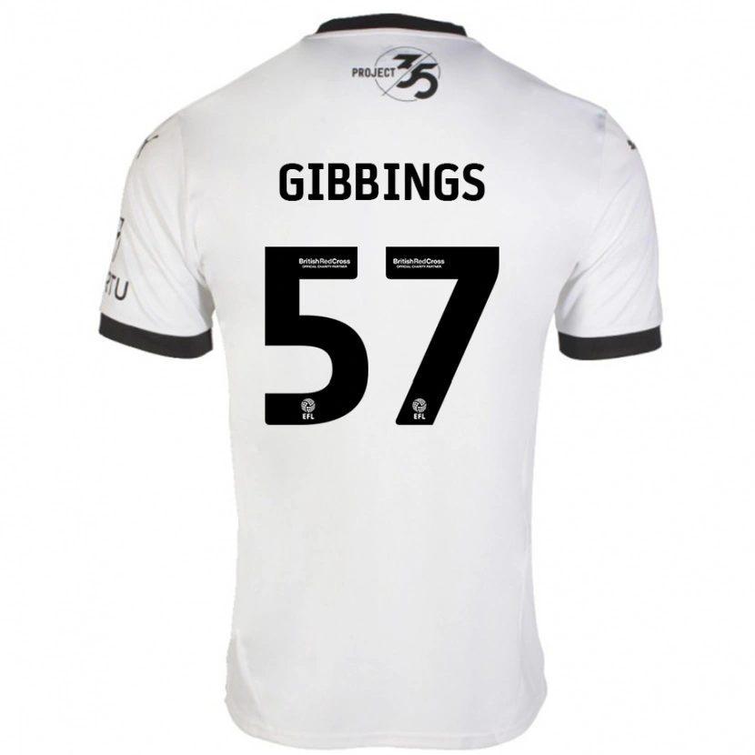 Danxen Kinder Cole Gibbings #57 Weiß Schwarz Auswärtstrikot Trikot 2024/25 T-Shirt Schweiz