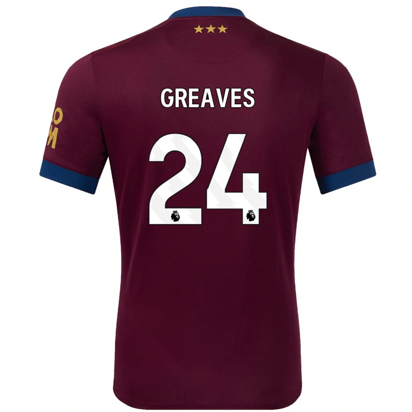 Danxen Kinder Jacob Greaves #24 Braun Auswärtstrikot Trikot 2024/25 T-Shirt Schweiz