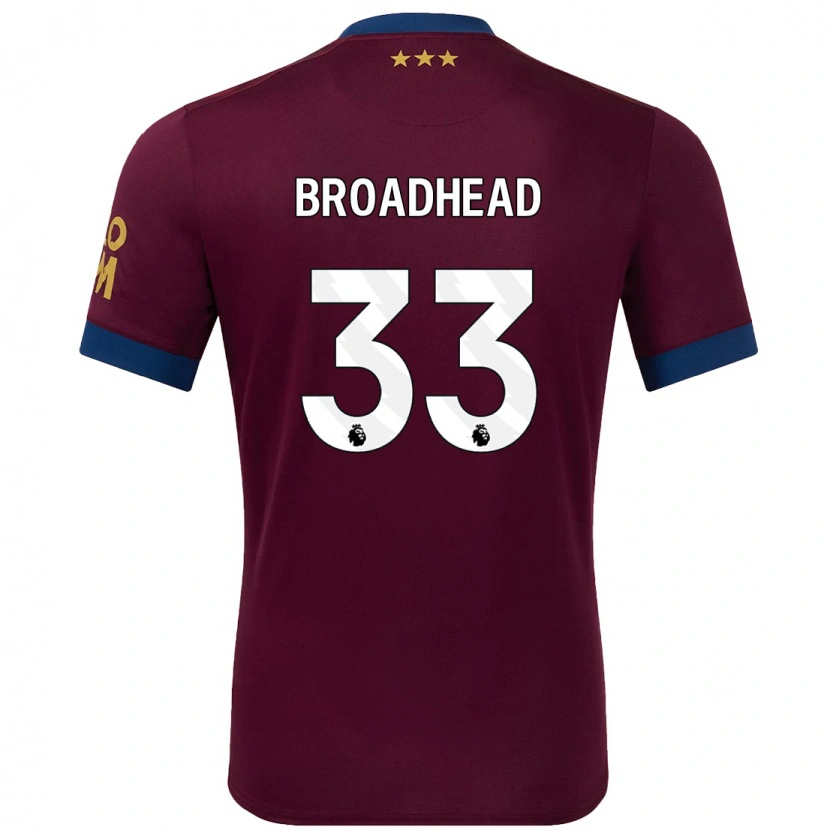 Danxen Kinder Nathan Broadhead #33 Braun Auswärtstrikot Trikot 2024/25 T-Shirt Schweiz