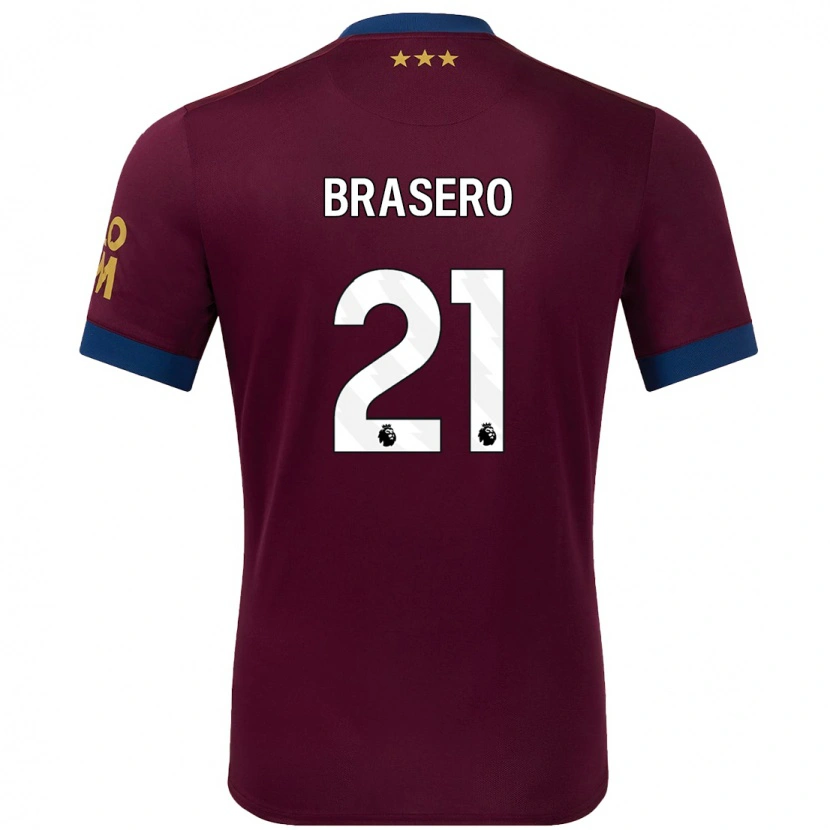 Danxen Kinder Sarah Brasero-Carreira #21 Braun Auswärtstrikot Trikot 2024/25 T-Shirt Schweiz