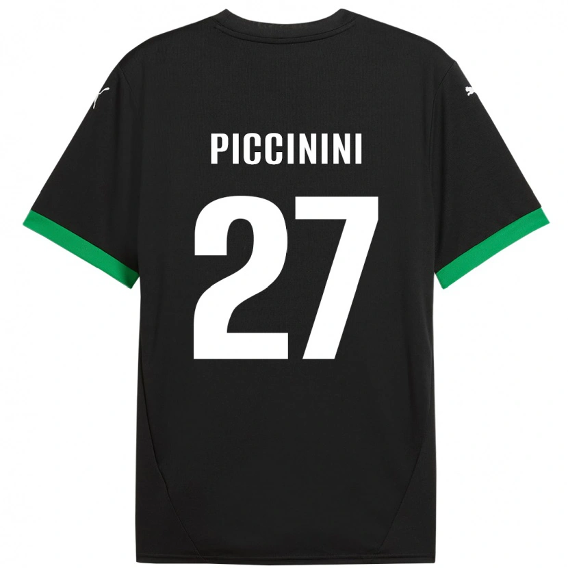 Danxen Herren Stefano Piccinini #27 Schwarz Dunkelgrün Heimtrikot Trikot 2024/25 T-Shirt Schweiz