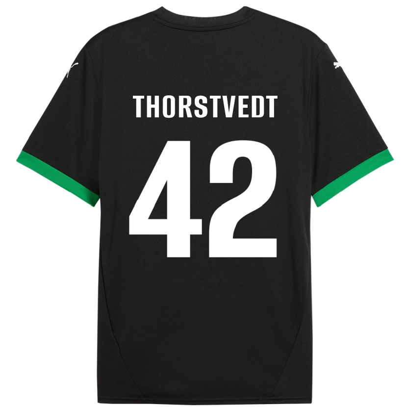 Danxen Herren Kristian Thorstvedt #42 Schwarz Dunkelgrün Heimtrikot Trikot 2024/25 T-Shirt Schweiz