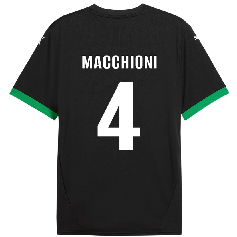 Danxen Herren Tommaso Macchioni #4 Schwarz Dunkelgrün Heimtrikot Trikot 2024/25 T-Shirt Schweiz