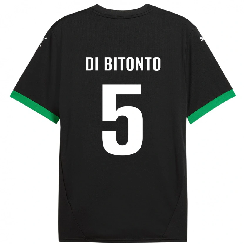 Danxen Herren Alessandro Di Bitonto #5 Schwarz Dunkelgrün Heimtrikot Trikot 2024/25 T-Shirt Schweiz