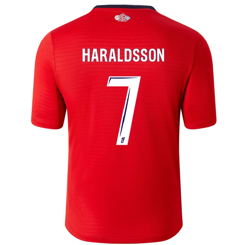 Danxen Herren Hákon Arnar Haraldsson #7 Rot Weiß Heimtrikot Trikot 2024/25 T-Shirt Schweiz