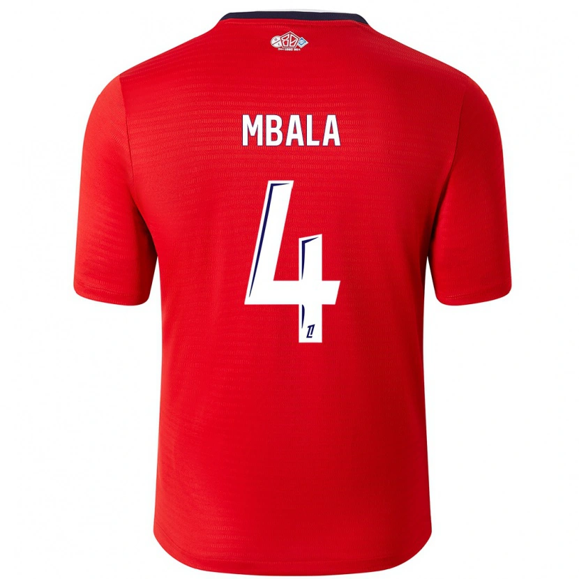 Danxen Herren Olivia Mbala #4 Rot Weiß Heimtrikot Trikot 2024/25 T-Shirt Schweiz