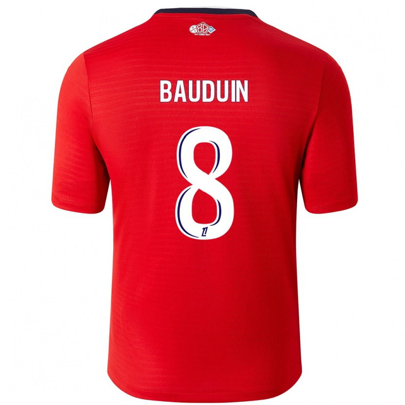 Danxen Herren Justine Bauduin #8 Rot Weiß Heimtrikot Trikot 2024/25 T-Shirt Schweiz