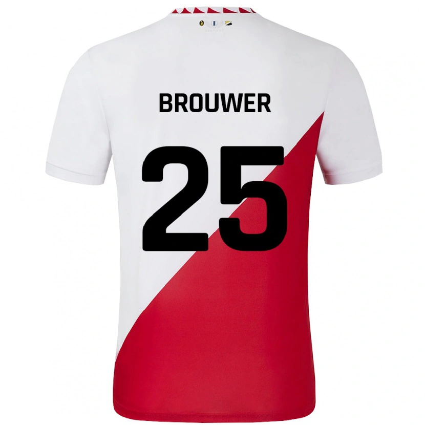 Danxen Herren Michael Brouwer #25 Weiß Rot Heimtrikot Trikot 2024/25 T-Shirt Schweiz