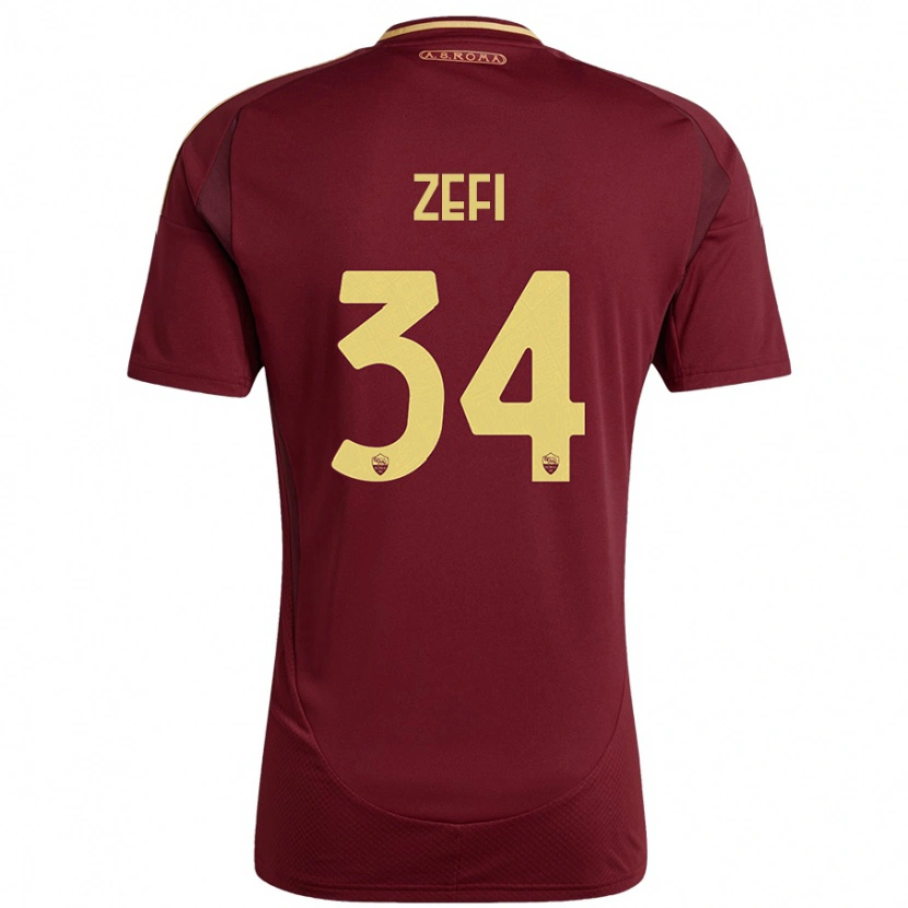 Danxen Herren Kevin Zefi #34 Rot Braun Gold Heimtrikot Trikot 2024/25 T-Shirt Schweiz