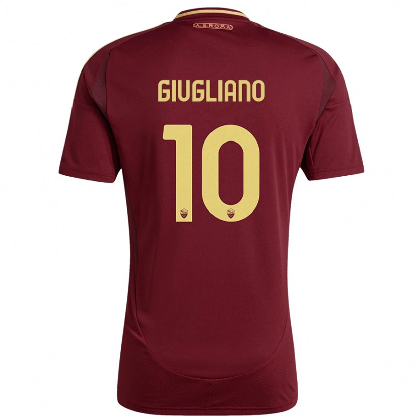 Danxen Herren Manuela Giugliano #10 Rot Braun Gold Heimtrikot Trikot 2024/25 T-Shirt Schweiz