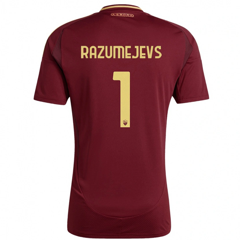 Danxen Herren Vladislavs Razumejevs #1 Rot Braun Gold Heimtrikot Trikot 2024/25 T-Shirt Schweiz