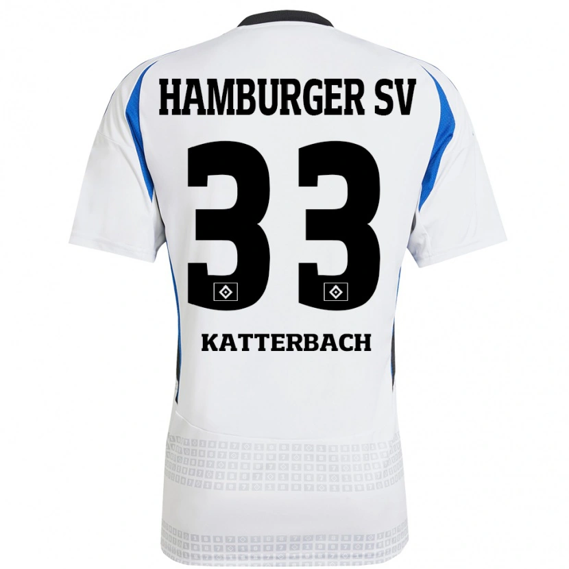 Danxen Herren Noah Katterbach #33 Weiß Blau Heimtrikot Trikot 2024/25 T-Shirt Schweiz