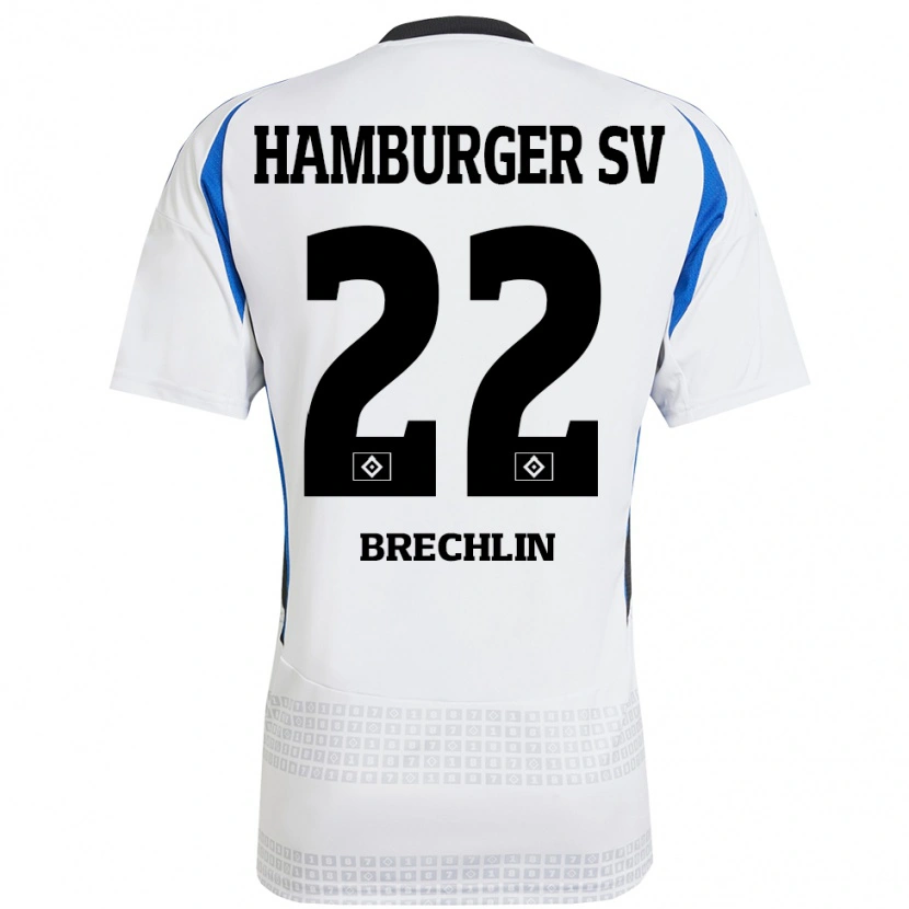 Danxen Herren Bjarne Brechlin #22 Weiß Blau Heimtrikot Trikot 2024/25 T-Shirt Schweiz