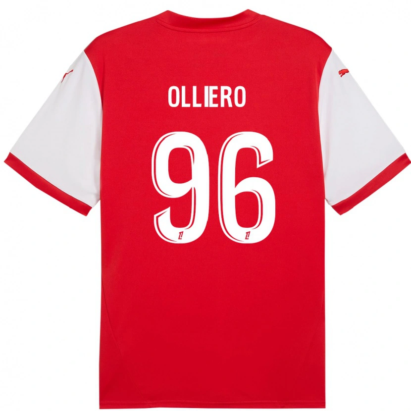 Danxen Herren Alexandre Olliero #96 Rot Weiß Heimtrikot Trikot 2024/25 T-Shirt Schweiz