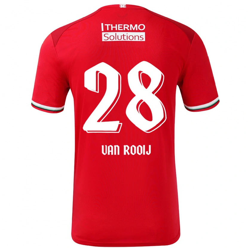 Danxen Herren Bart Van Rooij #28 Rot Weiß Heimtrikot Trikot 2024/25 T-Shirt Schweiz