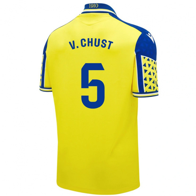 Danxen Herren Víctor Chust #5 Gelb Blau Heimtrikot Trikot 2024/25 T-Shirt Schweiz