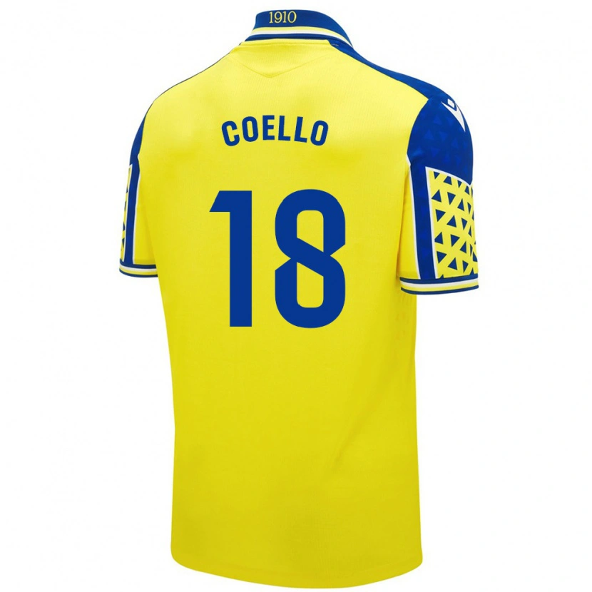 Danxen Herren María Del Carmen Coello Vidal #18 Gelb Blau Heimtrikot Trikot 2024/25 T-Shirt Schweiz