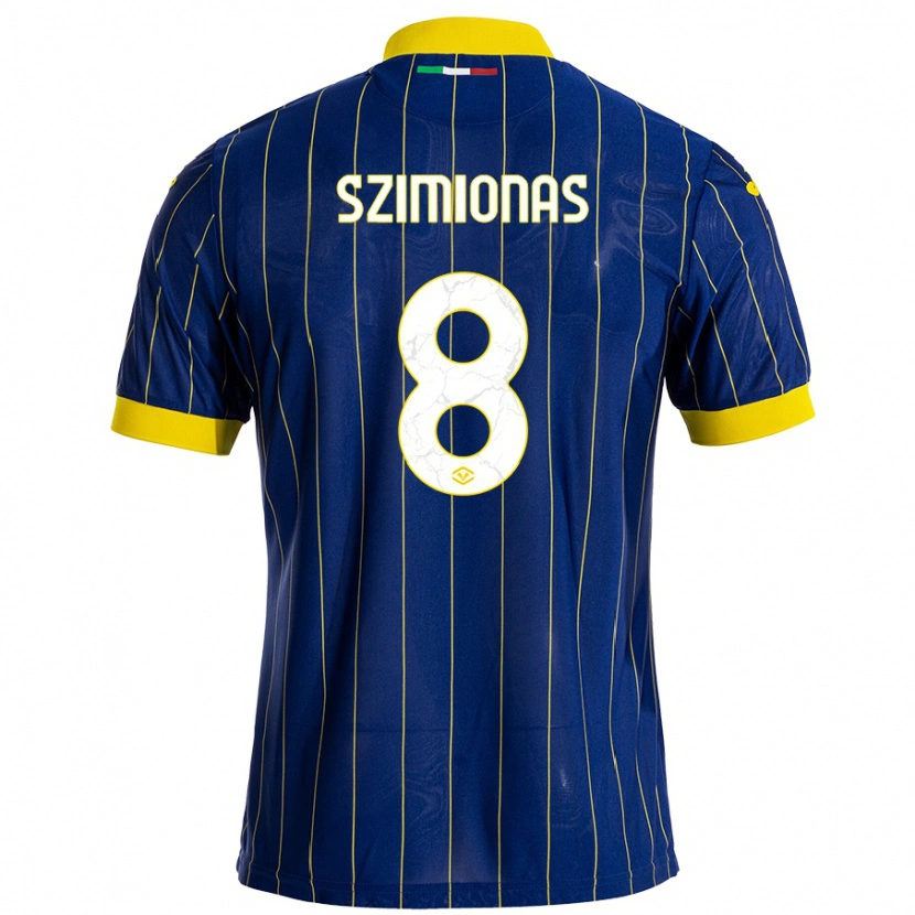 Danxen Herren Luca Szimionaș #8 Blau Gelb Heimtrikot Trikot 2024/25 T-Shirt Schweiz