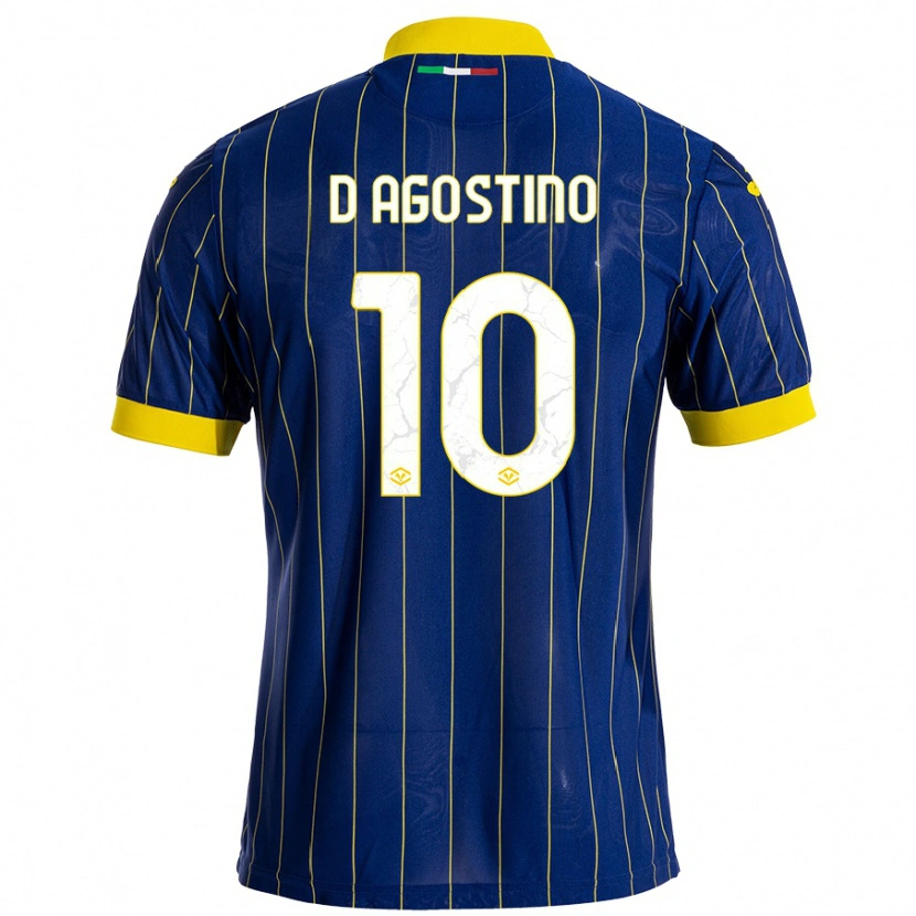 Danxen Herren Samuele D'agostino #10 Blau Gelb Heimtrikot Trikot 2024/25 T-Shirt Schweiz