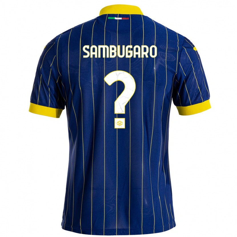 Danxen Herren Mattia Sambugaro #0 Blau Gelb Heimtrikot Trikot 2024/25 T-Shirt Schweiz