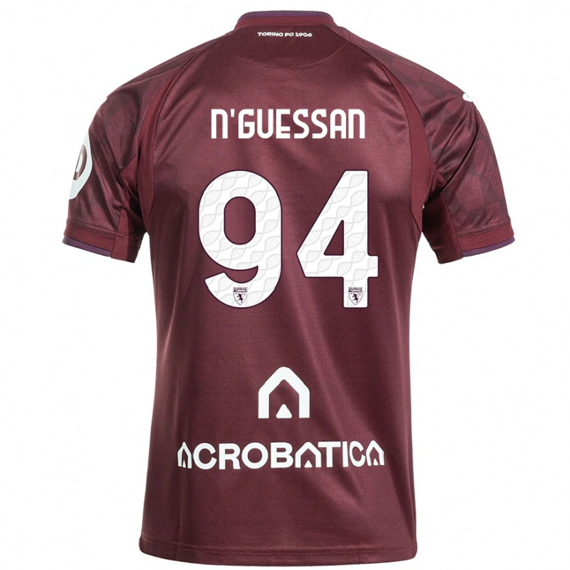 Danxen Herren Ange Caumenan N'guessan #94 Kastanienbraun Weiß Heimtrikot Trikot 2024/25 T-Shirt Schweiz