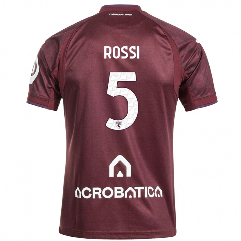 Danxen Herren Simone Rossi #5 Kastanienbraun Weiß Heimtrikot Trikot 2024/25 T-Shirt Schweiz