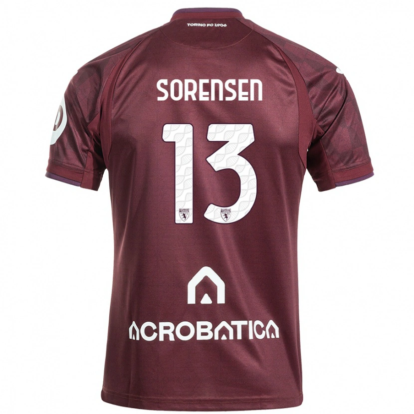 Danxen Herren Ben Sørensen #13 Kastanienbraun Weiß Heimtrikot Trikot 2024/25 T-Shirt Schweiz