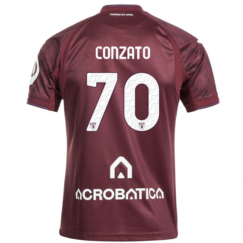 Danxen Herren Filippo Conzato #70 Kastanienbraun Weiß Heimtrikot Trikot 2024/25 T-Shirt Schweiz