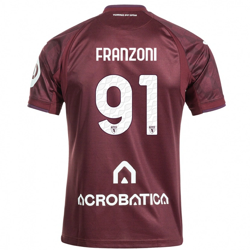 Danxen Herren Nicolò Franzoni #91 Kastanienbraun Weiß Heimtrikot Trikot 2024/25 T-Shirt Schweiz