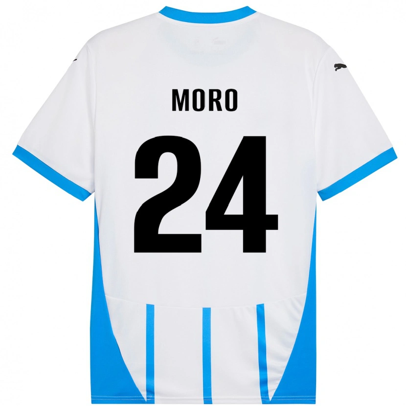 Danxen Herren Luca Moro #24 Weiß Blau Auswärtstrikot Trikot 2024/25 T-Shirt Schweiz