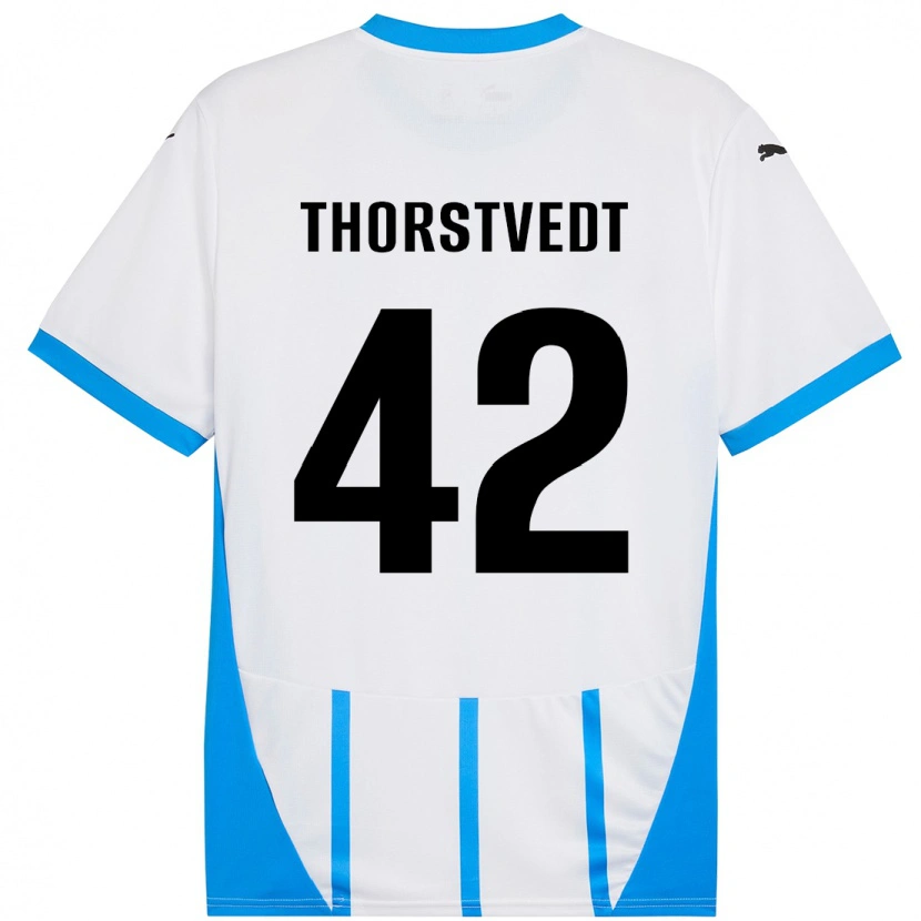 Danxen Herren Kristian Thorstvedt #42 Weiß Blau Auswärtstrikot Trikot 2024/25 T-Shirt Schweiz